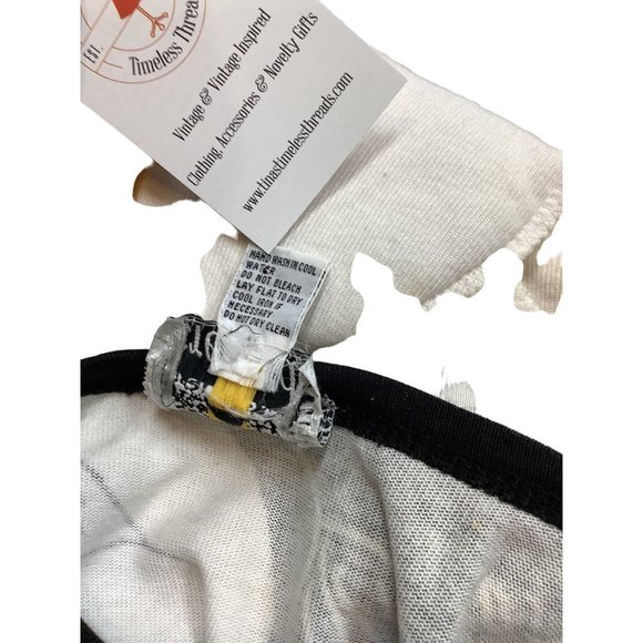 Vintage 1980's-90's Crescendo Black and White Portrait Print Tunic Dress- M/L - Picture 10 of 16